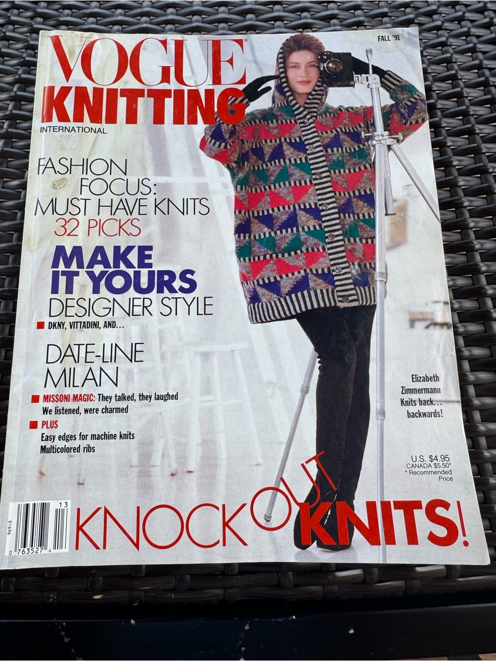 Vintage Vogue Knitting Magazine International Knock Out Knits Fall 1991